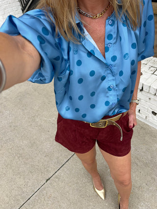 Polka Dot Mood Blouse Blue