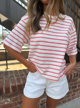 Classic Days Tee Pink Stripe