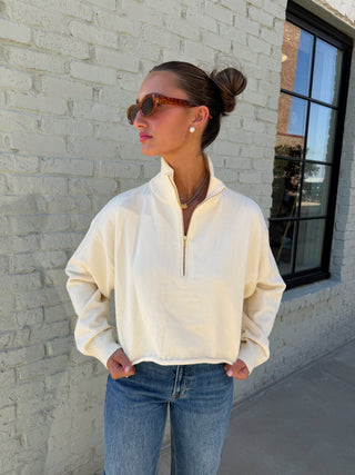 Aven Half-Zip Sweater Cream