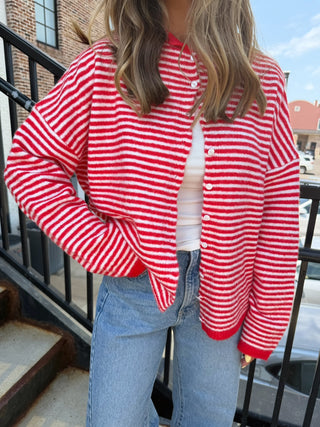 The Keepsake Cardigan Red Stripe