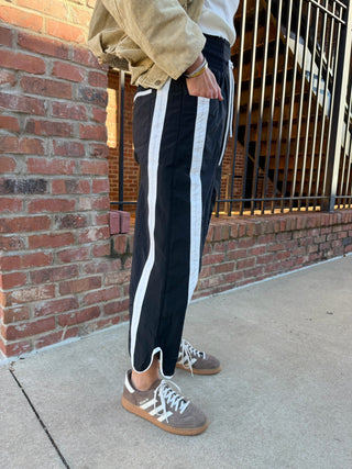 Hayden Stripe Track Pants Black