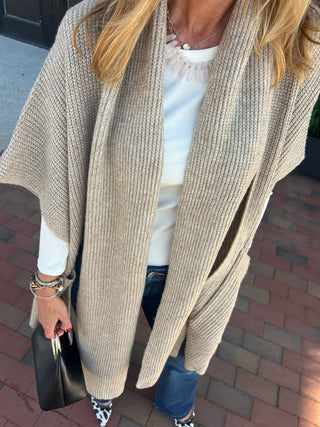 Sage The Label | Brienne Scarf Cardigan Taupe