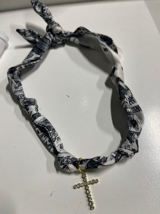 Gemelli Abroad Bandana Cross Scarf Necklace