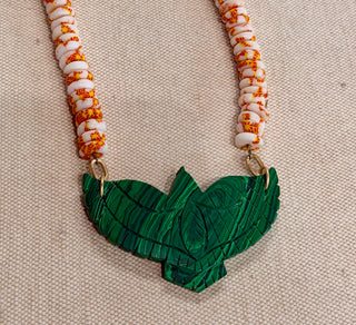 AMULET | African Beads + Large Stone Thunderbird