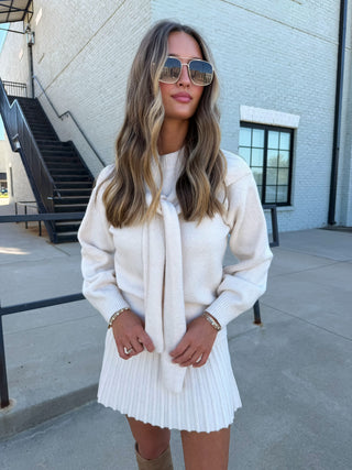 Brushed Knit Sweater Set Ivory