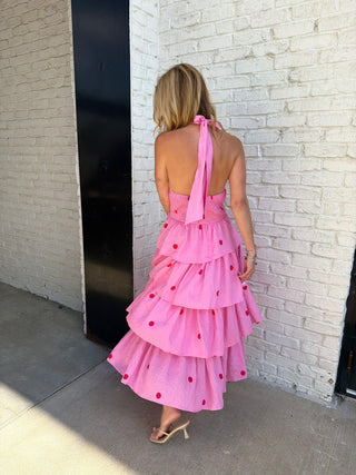 Entro |  The Posie Tiered Maxi Dress Pink