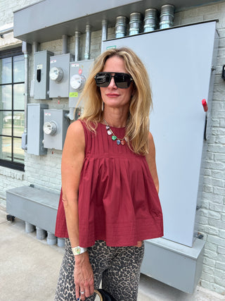 TCEC| The Clarissa Top Burgundy