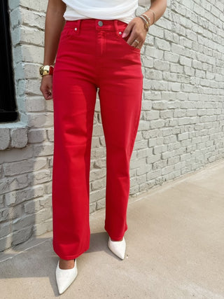 JBD |Vintage High Rise Straight - Red