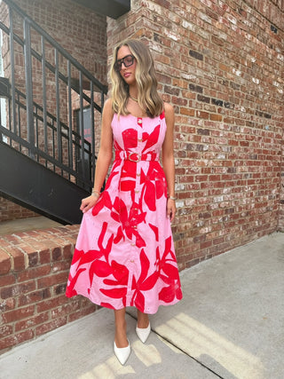 ENTRO | Andi Floral Dress Pink