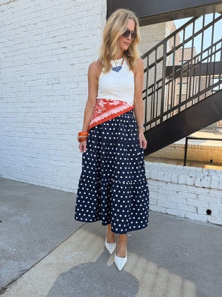 ENTRO | Dottie Maxi Skirt Navy