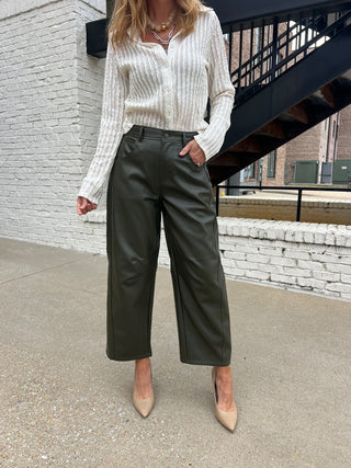 Baylor Olive Pleather Barrels