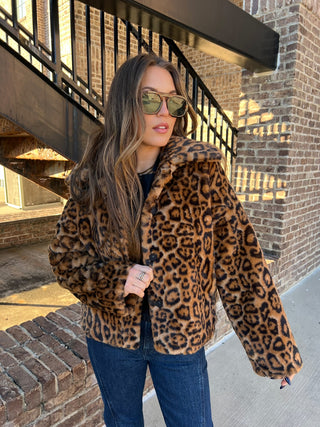 Dolce Cabo | Solaine Faux Fur Jacket Leopard