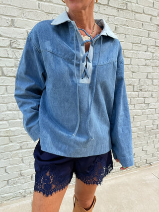 Austin Washed Denim Top