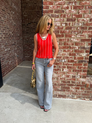 THML | Harper Knit Tank Red