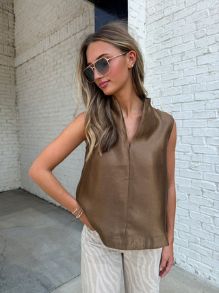 GLAM | Clara Sleeveless Top Brown