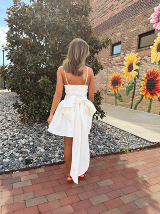 Sweet Love Bow Dress White