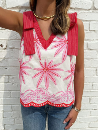 Beauty Burst Tie Top Pink