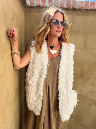 Sage The Label | Trailblazer Long Fur Vest White