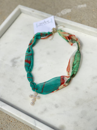 Jennifer Thames | Pearl Cross True Silk Grn Multi