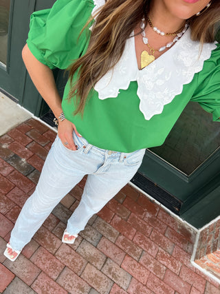 Piper Blouse Kelly Green