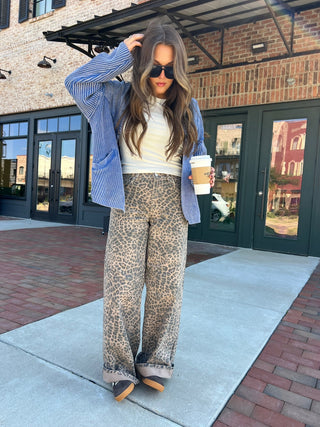 Z Supply | Marli Denim Leopard Pant Desert Tan