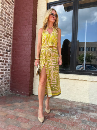 LUCY PARIS | Lara Faux Wrap Skirt