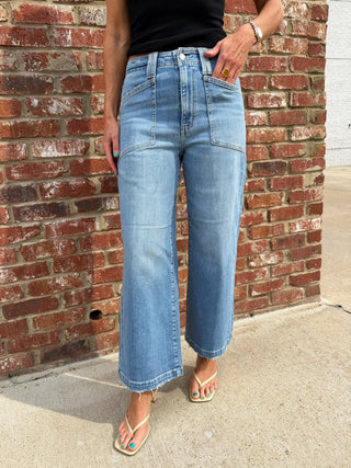 Daze | Valley Girl Wide Leg Ankle Jeans Fave