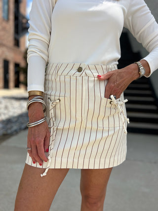 Miou Muse | Clean Lines Set Cream Stripe Set