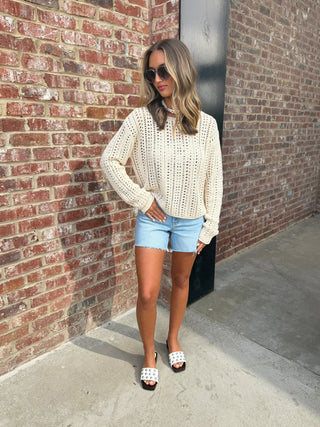 Z SUPPLY | Upland Crochet Sweater Island Coconut