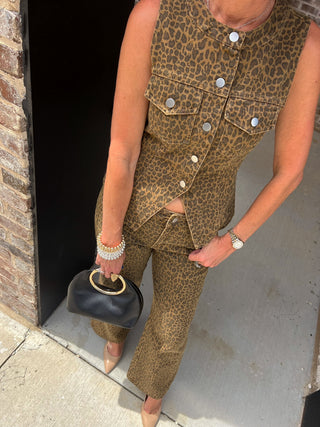 LE LIS | Untamed Utility Leopard Vest and Pants Set