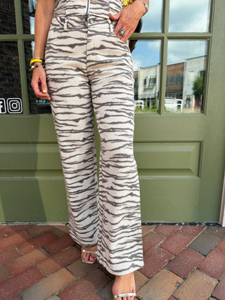 Sadie Tiger Print Wide Leg Pants