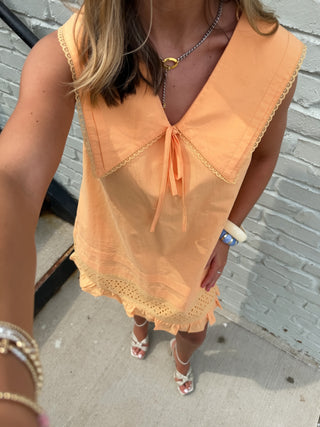 HEYSON | Papaya Eyelet Collar Dress