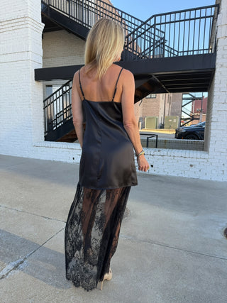 Allison Lace Slip Dress Black