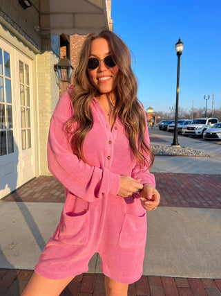 Sunday Comfort Lounge Romper Pink