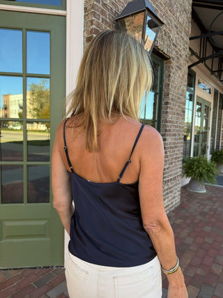 Kelsey Satin Cami Top Navy