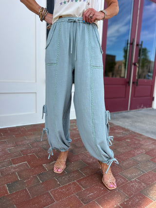 Beach Breeze Gauze Pants Topaz