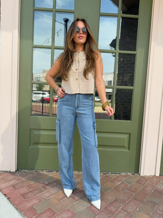 EESOME | Chic Chambray Pants