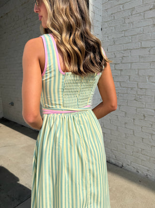 BABY PINK | Lenny Stripe Midi Dress