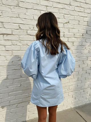 Remi Mini Shirt Dress Soft Blue