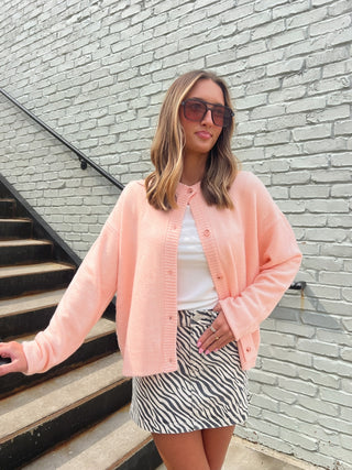 Everyday Knit Cardigan Peach