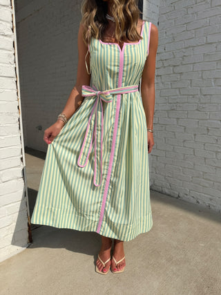 BABY PINK | Lenny Stripe Midi Dress