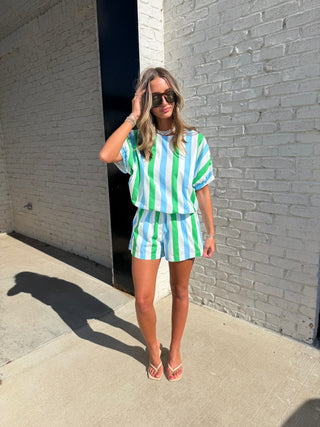 ENTRO Seaside Stripe Matching Set, striped two piece set