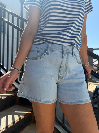 The Kacey Studded Denim Shorts
