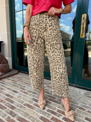 MIOU MUSE| The Porter Barrel Leopard Pants