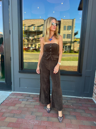 Sage The Label | Mystique Tube Wide Jumpsuit Brown