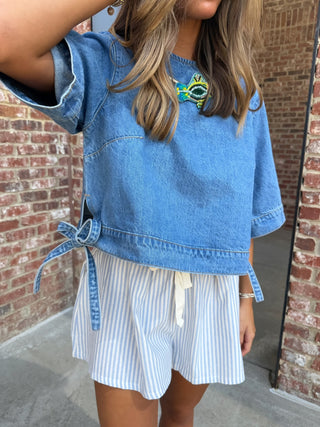 Heyson | Washed Denim Crop Top