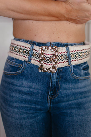 POL | Blk/Ivy Stud Fringe Belt