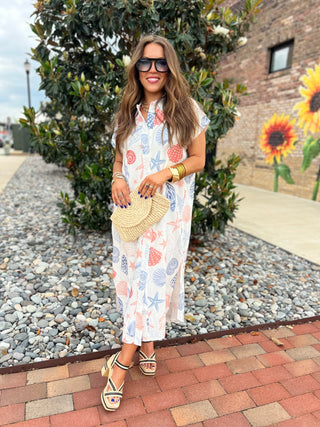 Sadie & Sage | Seashells Duster Shirt Dress
