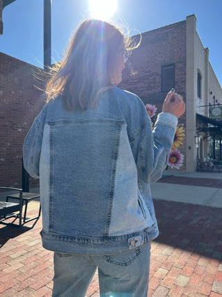 Habitual | Oversized Trucker Color block Jacket