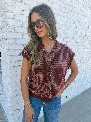 Lottie Pinstripe Knit Wine